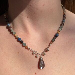 Anne Vaughan Multicolor Beaded Sterling Silver Necklace